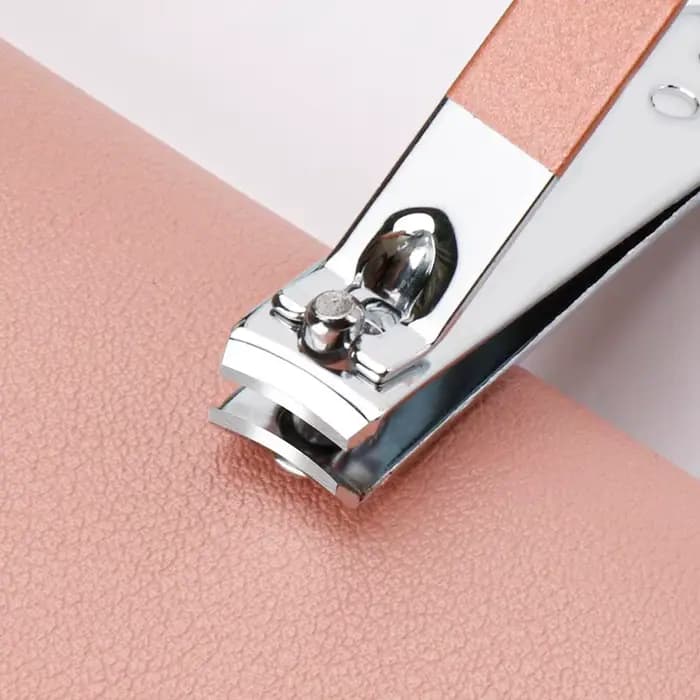 Kit de manucure et pédicure professionnel pour femme – Ensemble de 7 pièces avec outils en acier inoxydable dans un étui en cuir PU coloré
