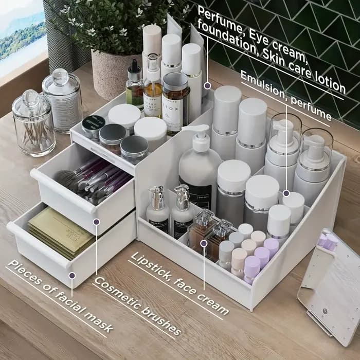 Boîte de rangement pour parfums pour hommes avec tiroirs - Organiseur cosmétique