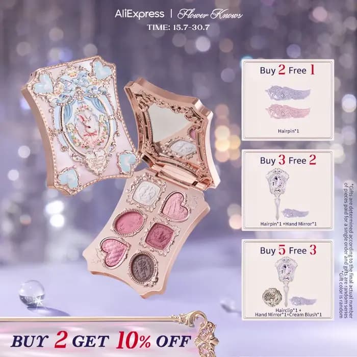 [NOUVEAU] Palette de maquillage 6 couleurs Flower Knows Bunny Garden Collection