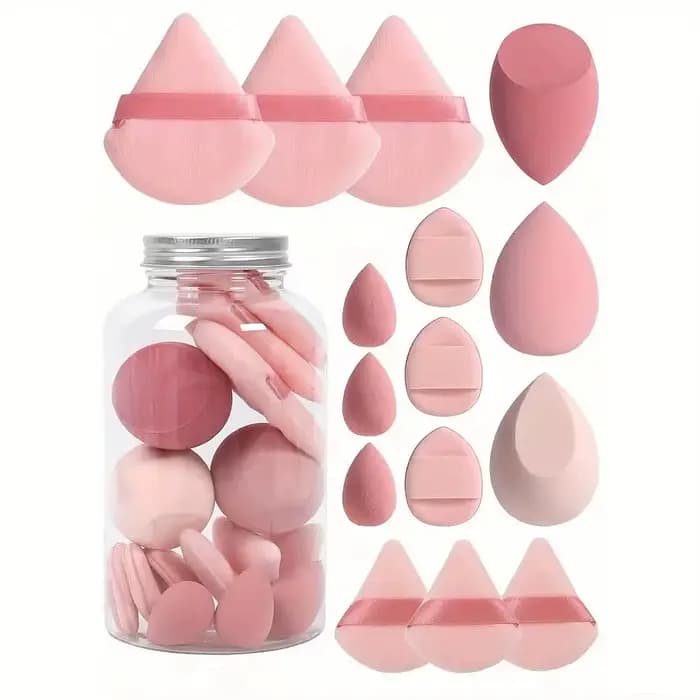 12/15 pièces éponge de maquillage bouffée cosmétique fond de teint éponges mélangeur beauté oeuf poudre bouffées femmes
