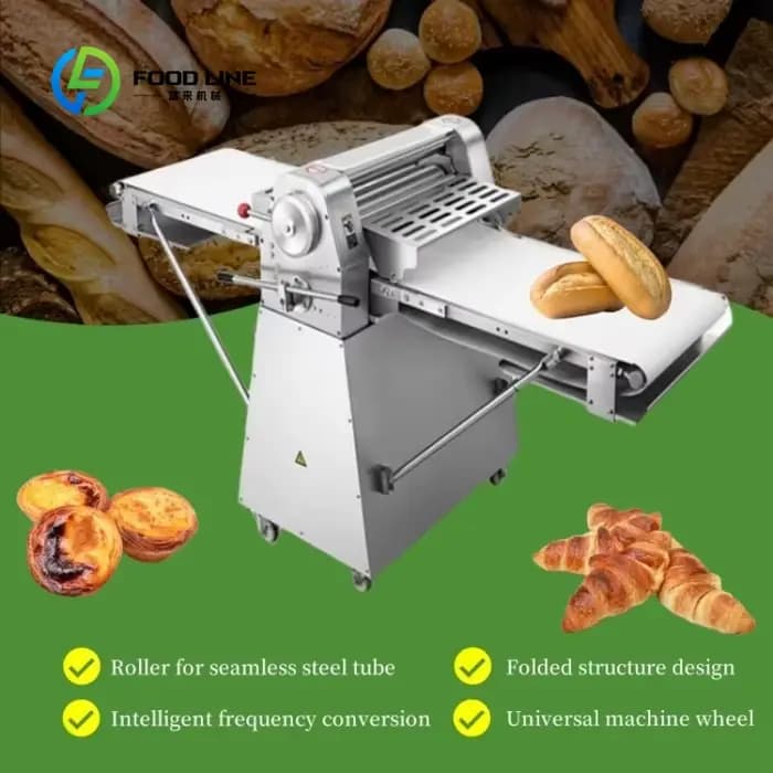 Laminoir à pâte industriel mini personnalisé pour le roti, les croissants et la pâte feuilletée dans les cuisines de boulangeries commerciales
