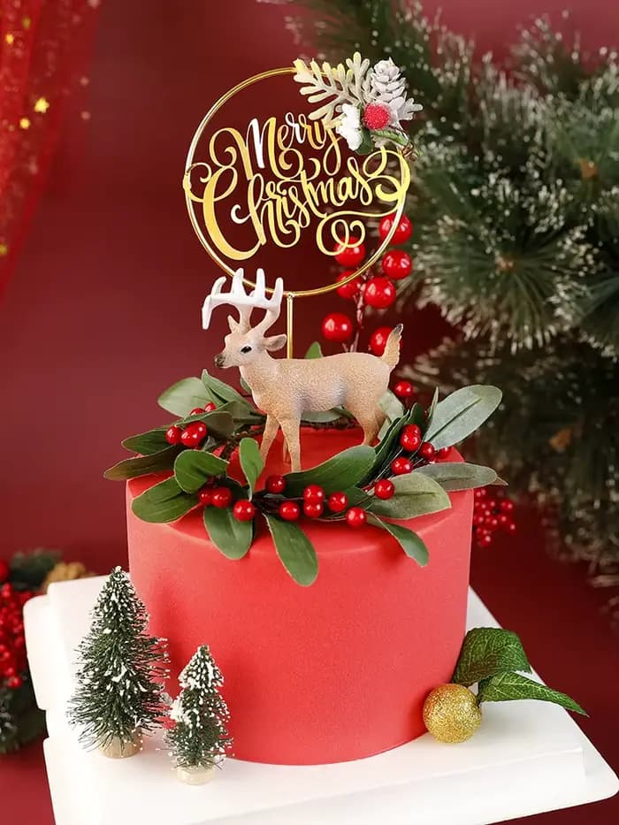 Décorations de gâteau joyeux Noël pour filles, décorations de cerf, fête d'anniversaire, baby shower, fournitures de cuisson des travailleurs, cadeaux d'amour