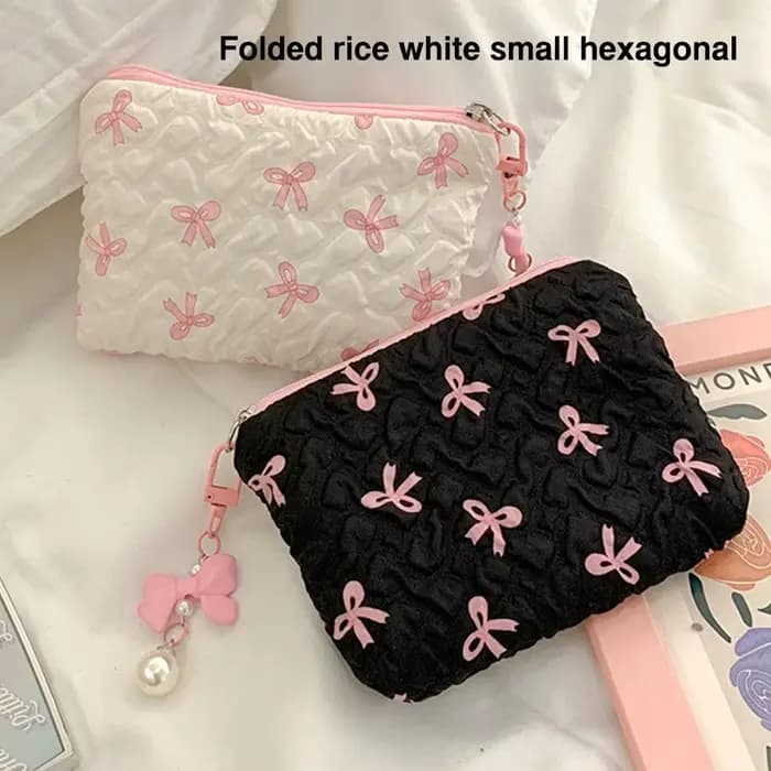 Trousse de maquillage en coton matelassé pour femme