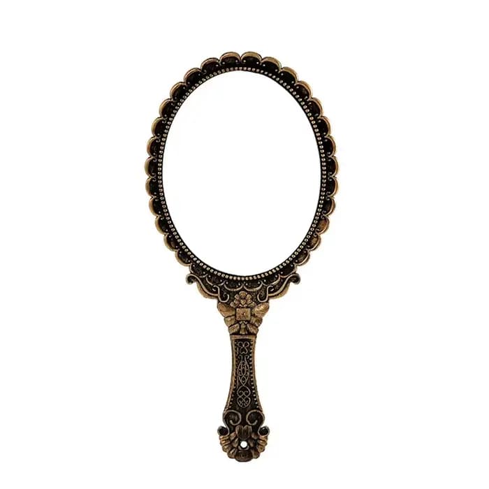Miroir de vanité à main sculpté Vintage