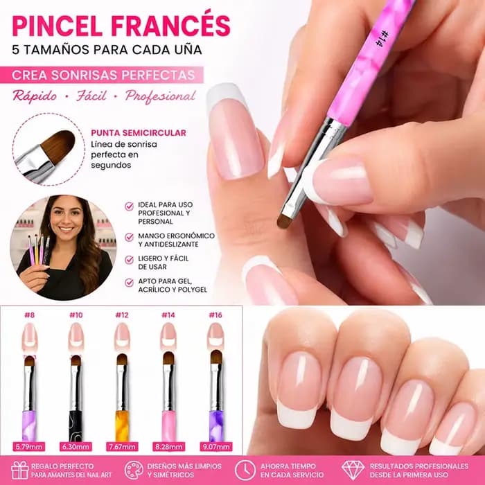 Pinceau à ongles français en acrylique bleu