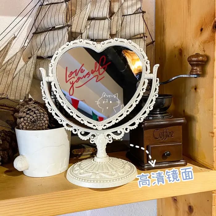 Miroir de maquillage de bureau de style européen vintage