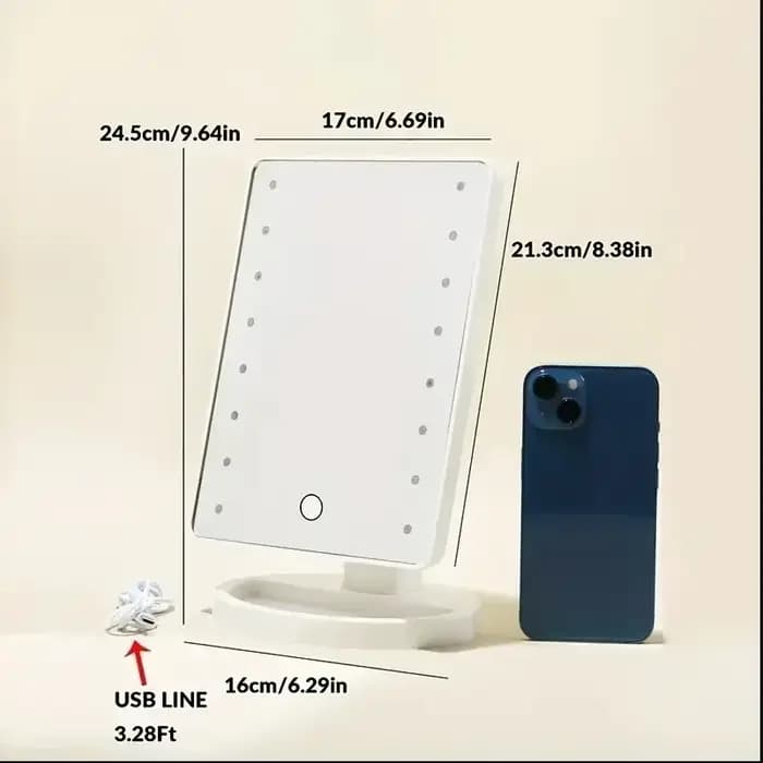Miroir de maquillage à 16 LED