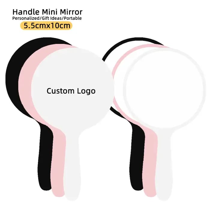 Miroirs à poignée de petite taille avec logo personnalisé