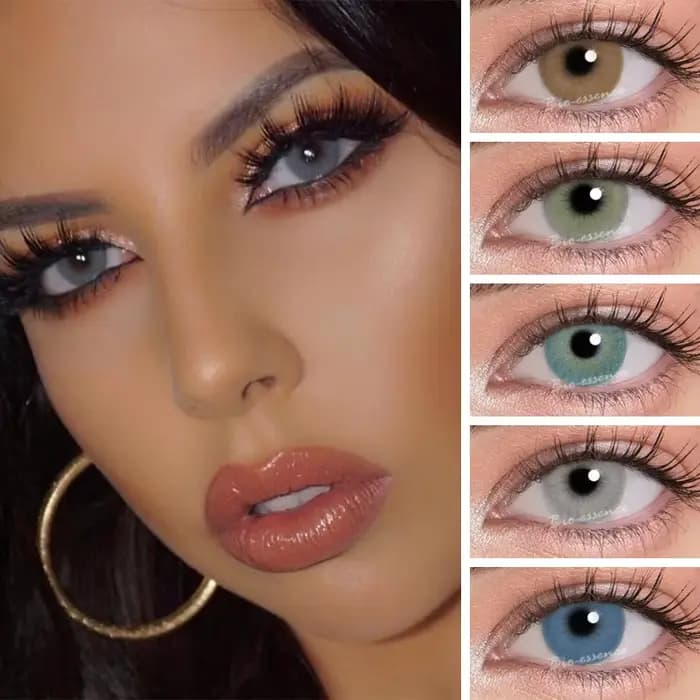 1 paire de lentilles multicolores annuelles pour les yeux