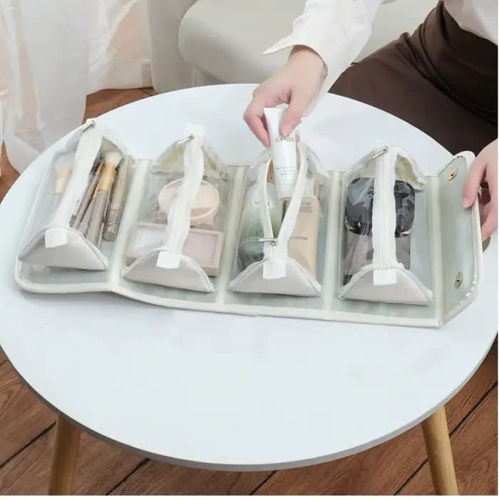 Trousse à cosmétiques amovible et pliable de grande capacité pour soins/maquillage de la peau