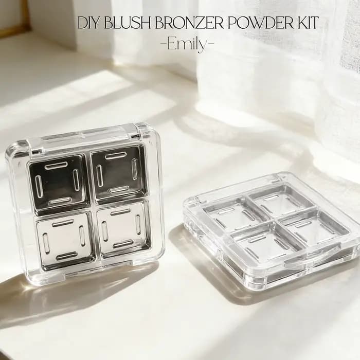 Palette de maquillage vide transparente carrée pour kit de pressage de rouge à lèvres et fards à paupières DIY