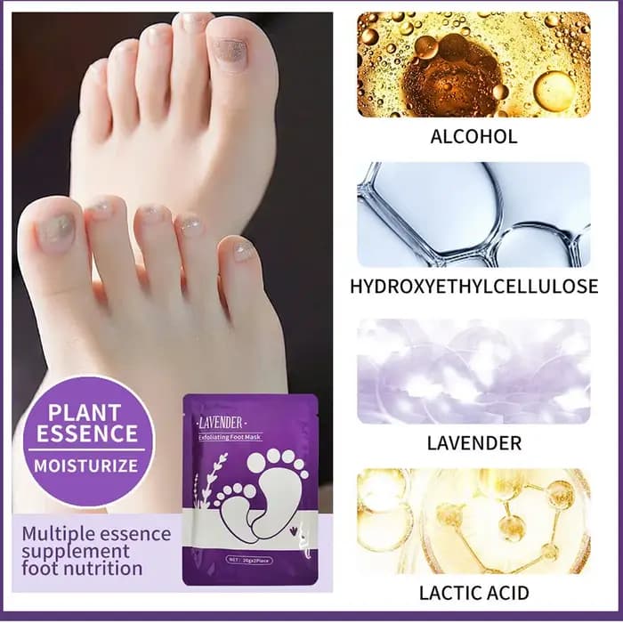 Masque exfoliant pour les pieds à la lavande