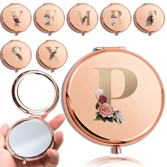 Miroir de maquillage rond pliant pour femme