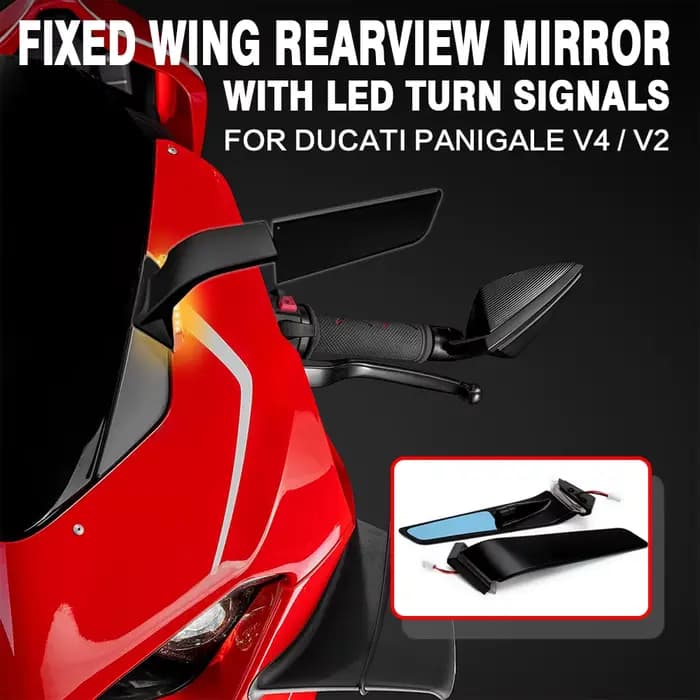 Rétroviseurs latéraux arrière de moto avec clignotant LED, rétroviseur furtif pour DucSauPanigale V4, V4S, PANIGALE V2, V2S