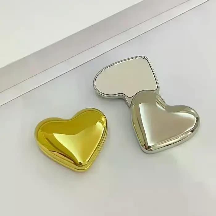 Miroir de maquillage Double face en forme de cœur pour fille
