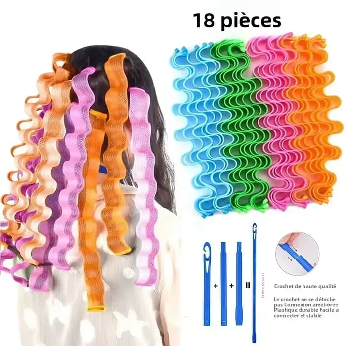 Rouleau à cheveux sans chaleur bigoudis en spirale boucles magiques
