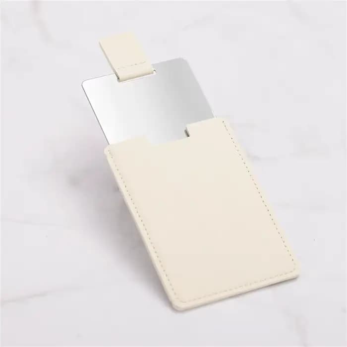 Mini miroir compact en acier inoxydable