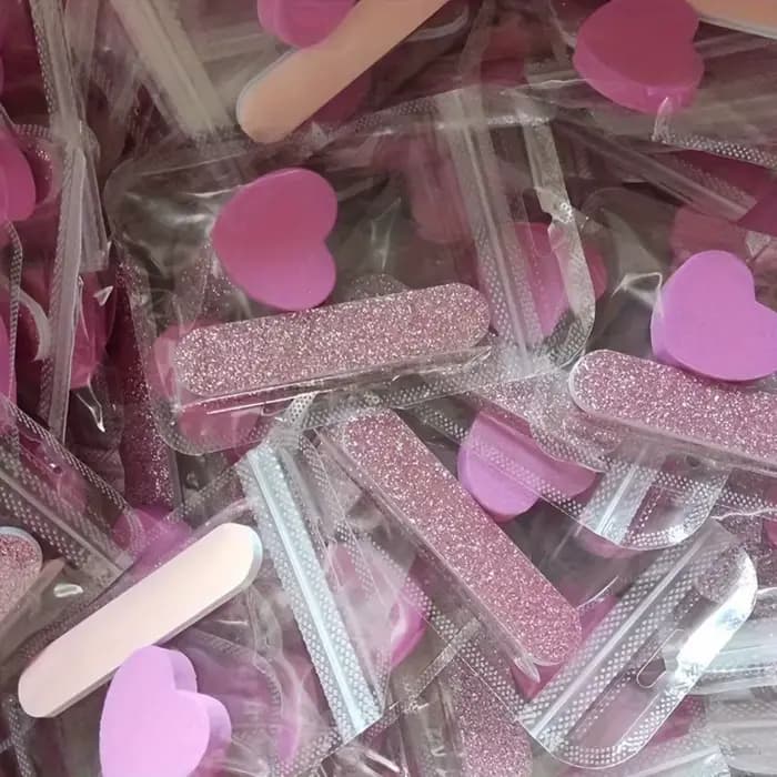 Ensemble de 12 pièces de kit de soin des ongles à paillettes roses