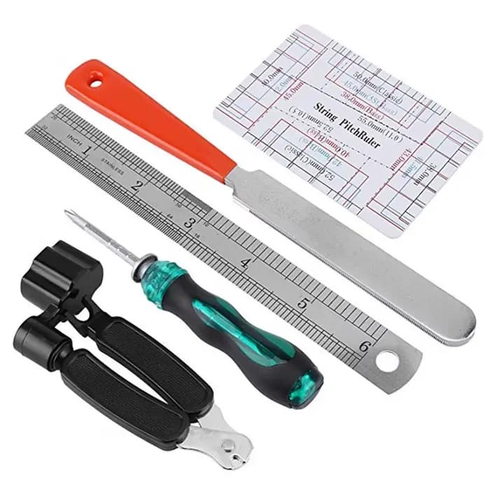 Kit de soins pour guitare Luthier, 20 pièces, Kit d'outils pour réparation et entretien, règle d'action de nivellement, fichier de ponçage de frettes