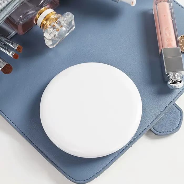 Personnalisé Petit LED Lumière Cosmétique 2 Côté Pliant Maquillage Compact Poche Miroir Femmes Lumineux Effet Rose