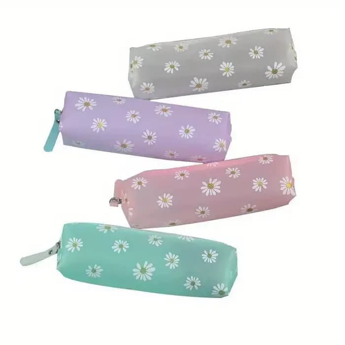 1Pc Trousse à crayons transparente Kawaii Daisy Gift Estuches