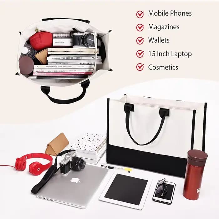 Sac fourre-tout et trousse de maquillage pour mariée