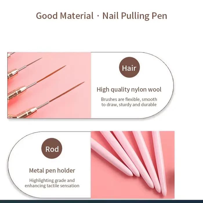 Ensemble de pinceaux à ongles fins pour Nail Art