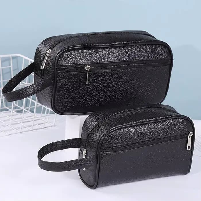 Trousse de toilette de voyage en cuir PU pour hommes et femmes