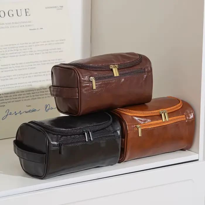 Trousse de Toilette en Cuir pour Hommes et Femmes