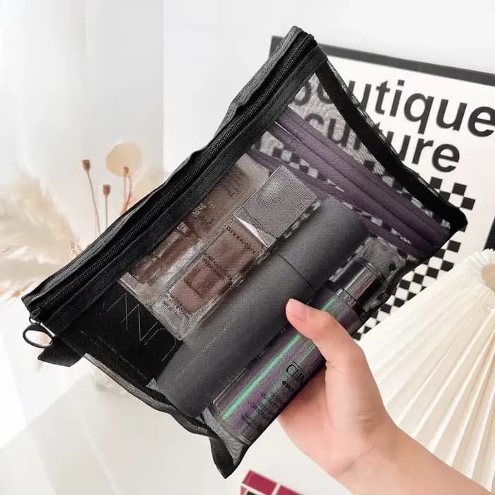 Sacs à cosmétiques transparents en maille