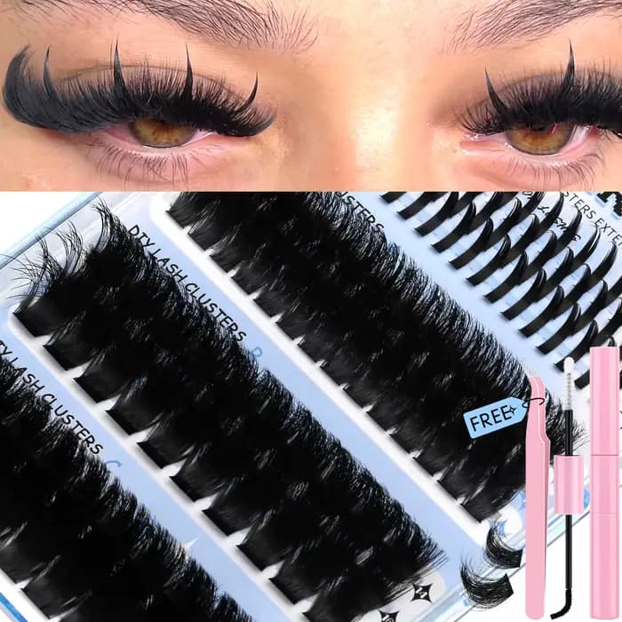 Lasvirey Kit de faux cils en touffes à faire soi-même : extensions