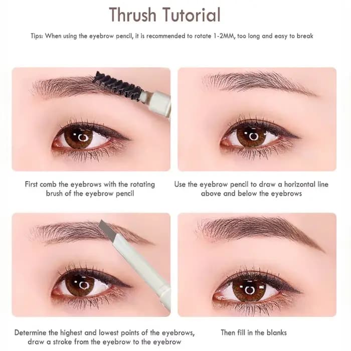 Crayon à sourcils double extrémité à tête fine – imperméable
