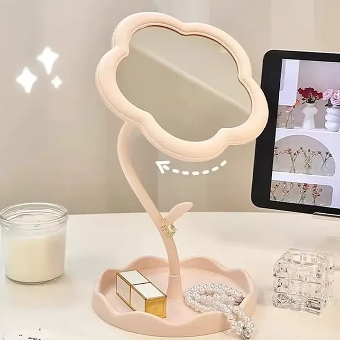 Miroir de maquillage de bureau en forme de tournesol