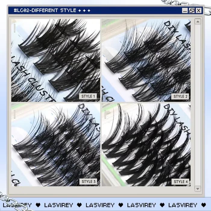 Lasvirey Kit de faux cils en touffes à faire soi-même : extensions