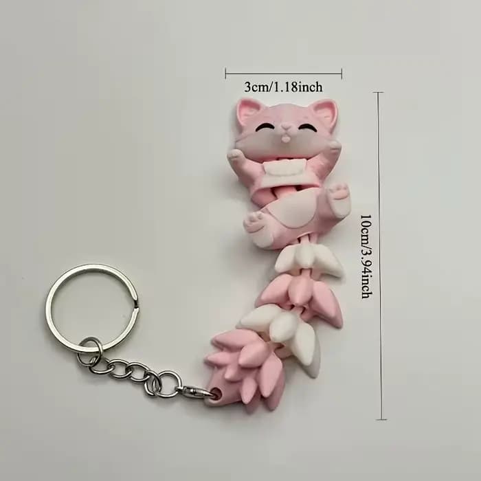 Porte-clés chat rose mignon, un accessoire adorable adapté aux sacs à main, aux sacs à dos et aux portefeuilles
