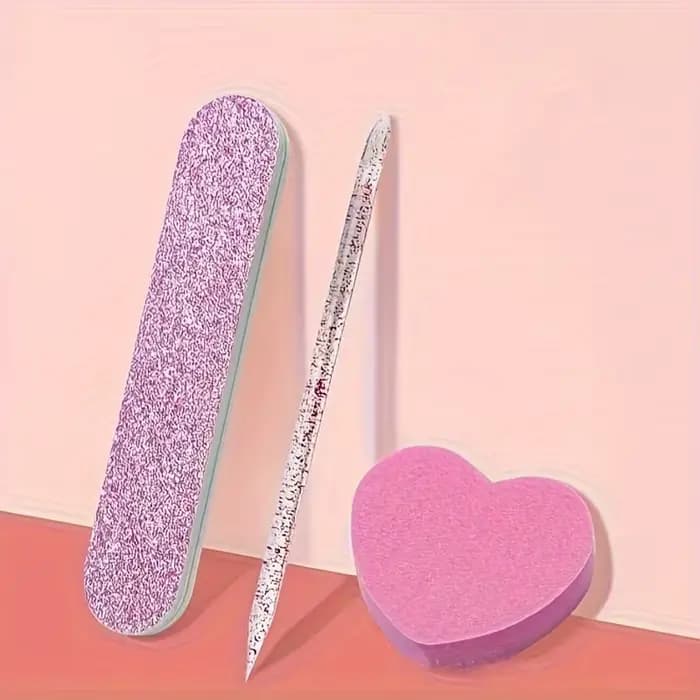 Kit de soin des ongles à paillettes roses