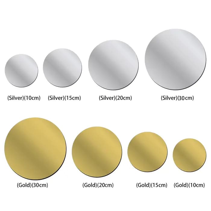 Autocollants de miroir acrylique auto-adhésifs ronds
