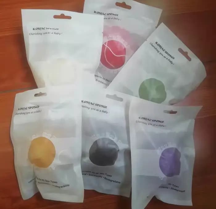 Éponge Konjac ronde pour le lavage du visage
