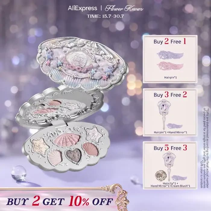 Flower Knows Shell's Jewel Collection Palette de maquillage 6 couleurs