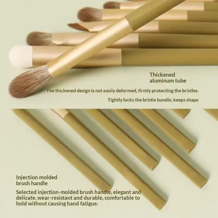 Ensemble de 7 pinceaux de maquillage verts