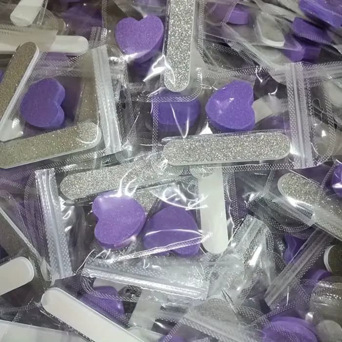 Ensemble de 12 pièces de kit de soin des ongles à paillettes roses
