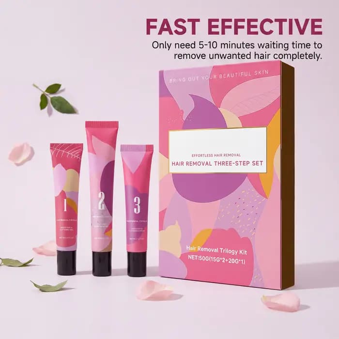 Kit de crème dépilatoire indolore pour le visage et le corps, formule douce à action rapide, apaise les rougeurs, crème dépilatoire réparatrice hydratante en profondeur