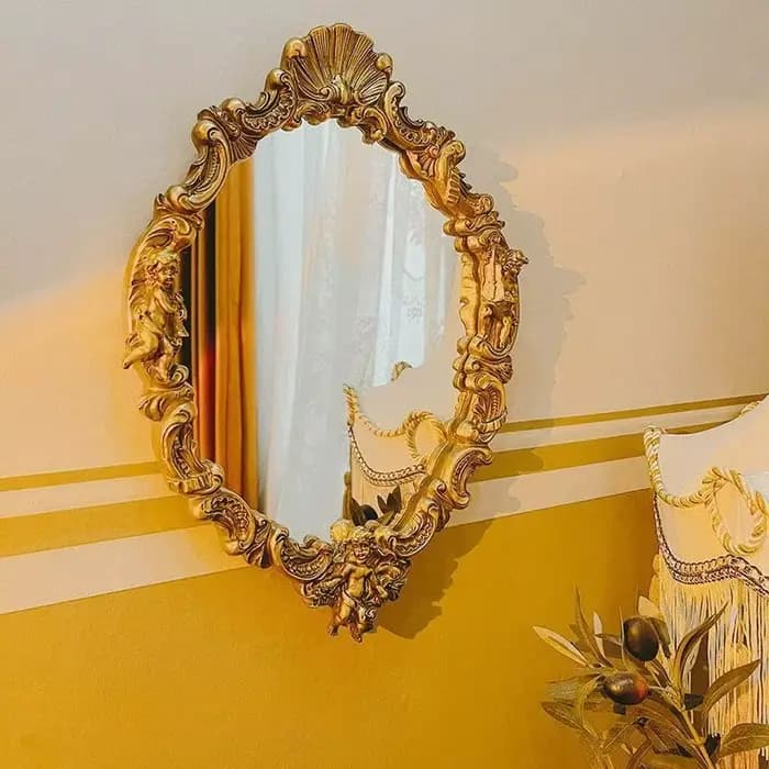 Miroir de maquillage sculpté de luxe léger