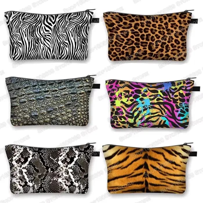 Trousse cosmétique à motif rayé pour femme