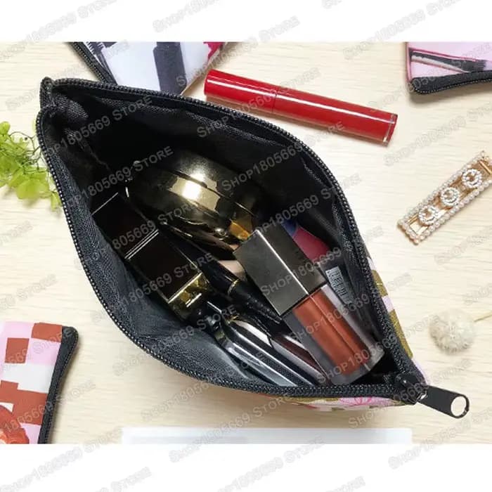 Trousse cosmétique à motif rayé pour femme