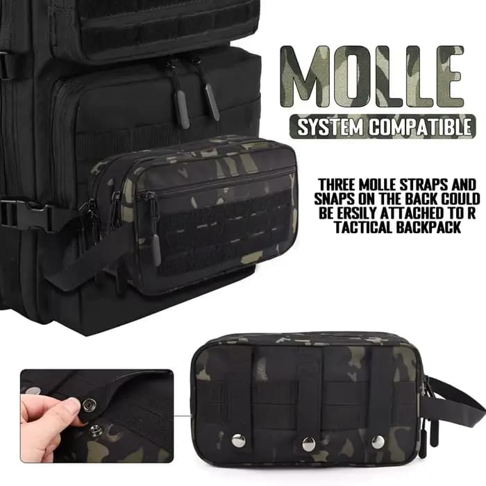 Trousse de toilette tactique hygiène extérieure étanche voyage douche outil pochette Molle hommes Kit de rasage maquillage sac cosmétique