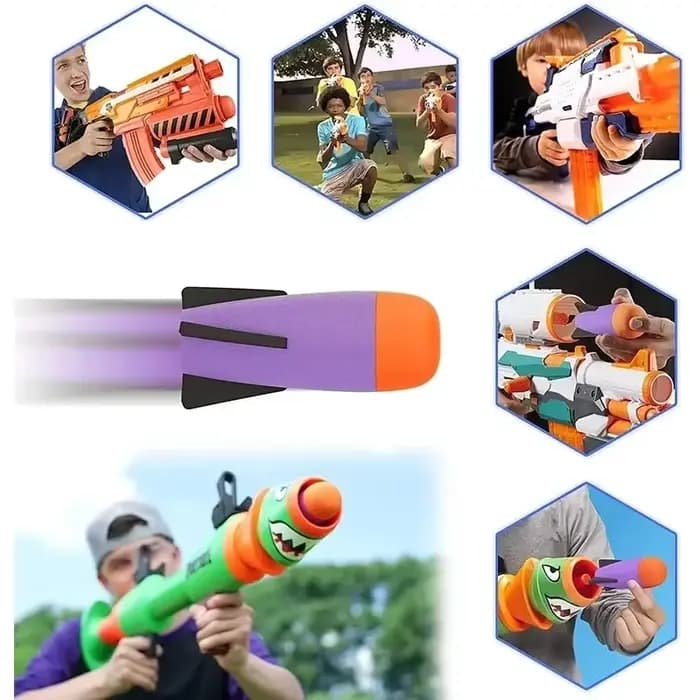 Pack de recharge Mega-Missile en mousse, accessoires de balles de jouets compatibles avec le lanceur de Blaster Missile Nerf Rocket n-strike Elite Series