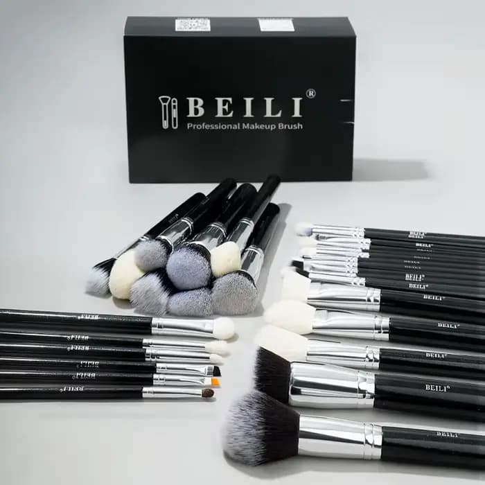 Ensemble de 30 pinceaux de maquillage professionnels de qualité supérieure, poils de chèvre naturels, pinceaux pour fond de teint, poudre pour le visage, blush, cosmétiques