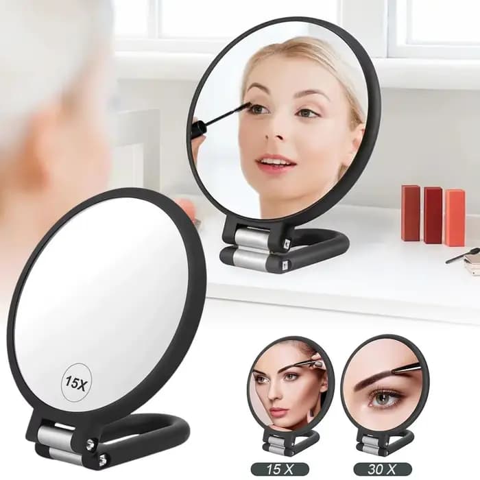 Miroir de poche grossissant double face