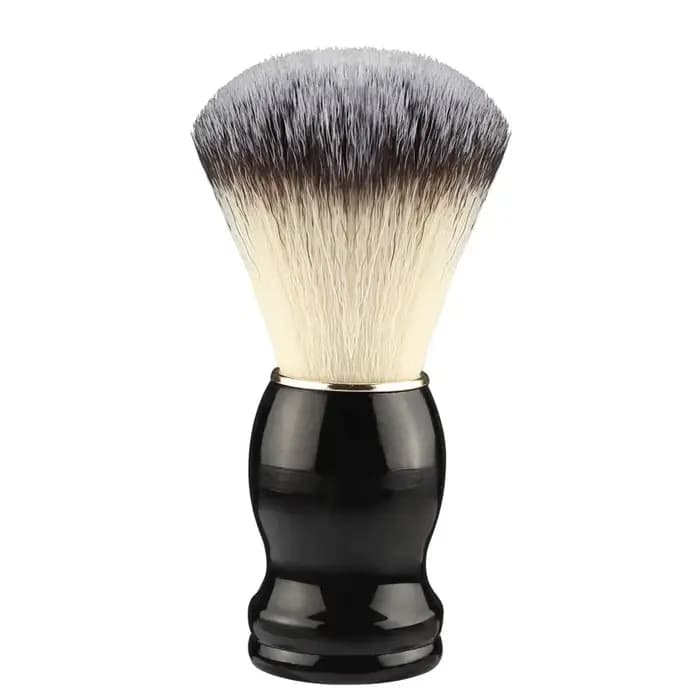 Pinceau à raser la barbe, pinceaux de maquillage, 1 pièce, manche en bois, poils naturels, pour salon de coiffure, barbier, mousse à raser, outils de nettoyage facial pour hommes
